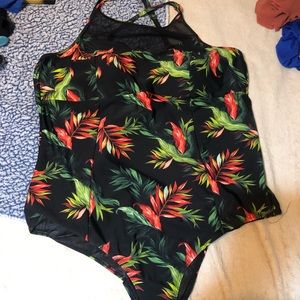 Trropical swimsuit sleek and sexy